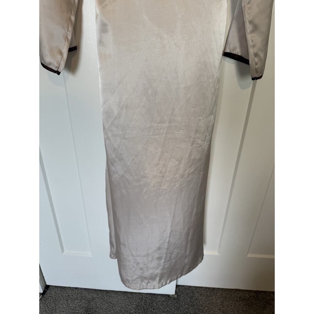 Vintage Sensara Full Length Robe Satin-Feel Small Medium Champagne - Picture 8 of 10